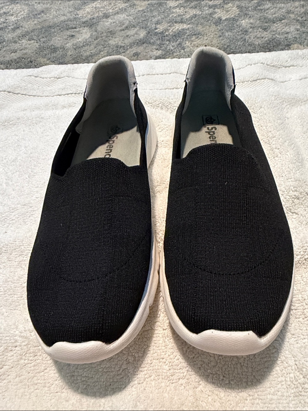 Women’s Spenco Knit Slip-On Sneakers with White Sole